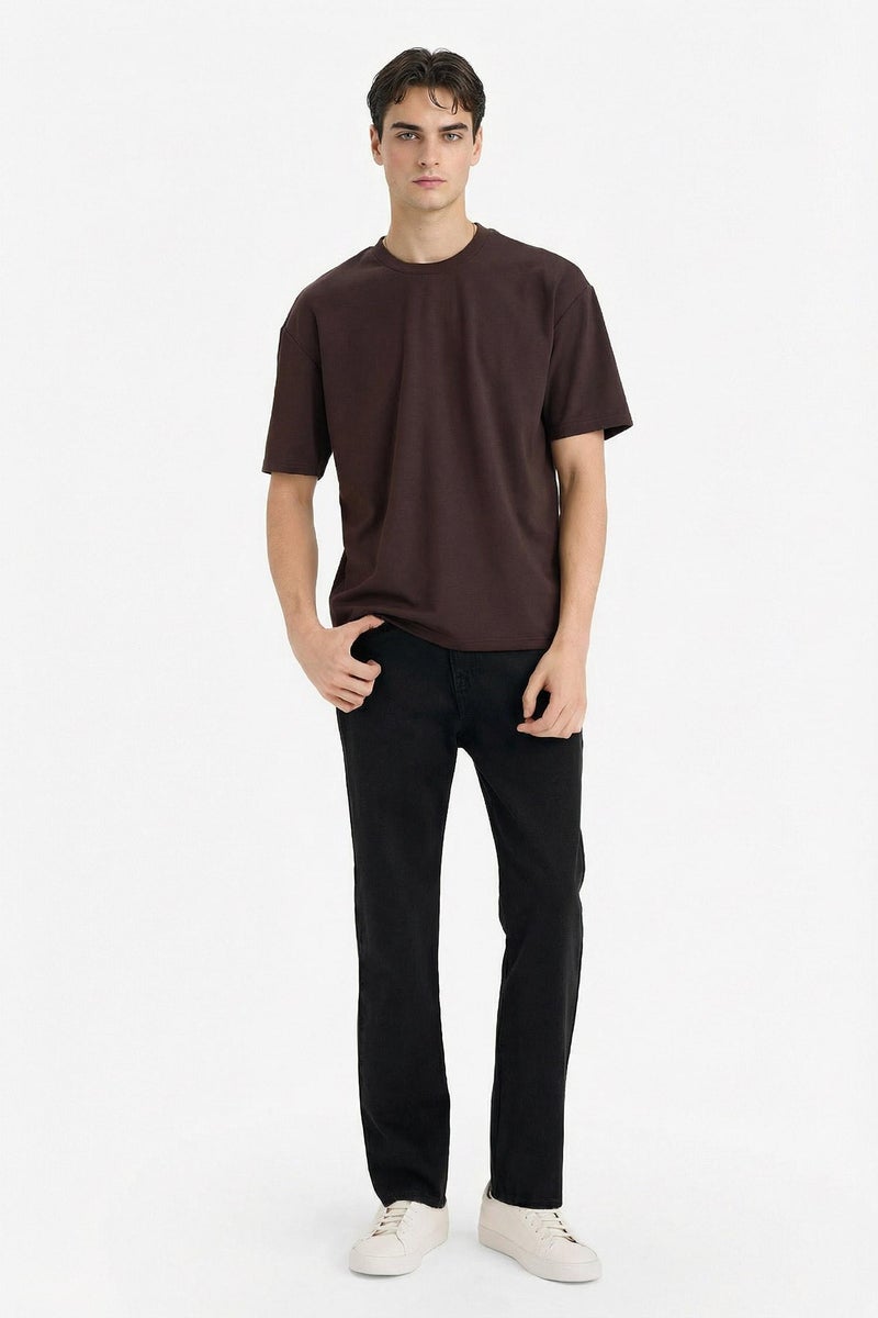 DeFacto Brown Man Straight Fit Trousers Casual - Image 1